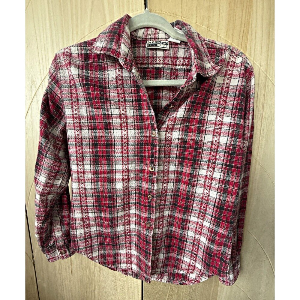 Vintage 90s Eldorado Reserve Red Black Plaid Flannel Shirt M Grunge Cabin Core⁠